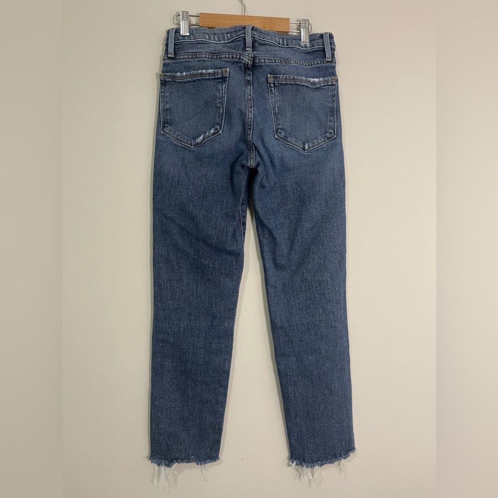 Frame Womens Jeans Size 25 Blue Le Nouveau Straight Distressed Denim Bottoms - Picture 5 of 12